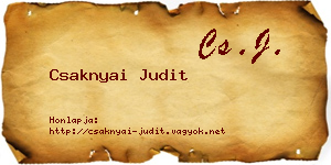 Csaknyai Judit névjegykártya